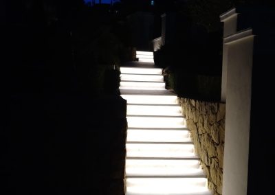 stairs lit up