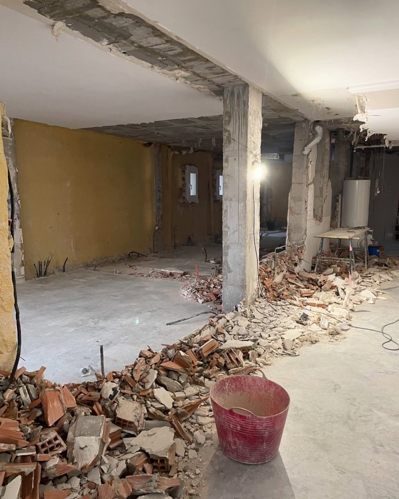 interior wall demolished