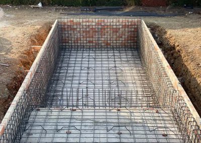 constructing pool base